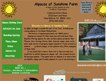 Tablet Screenshot of alpacasofsunshinefarm.com